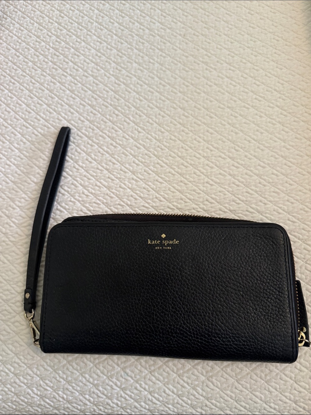 kate spade Black Leather Wristlet Wallet